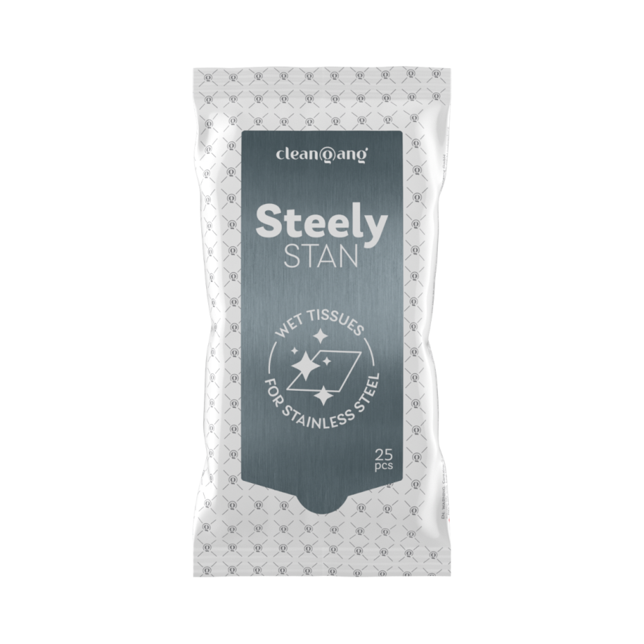 Feuchte Reinigungstücher für Edelstahlflächen, 25 Stück