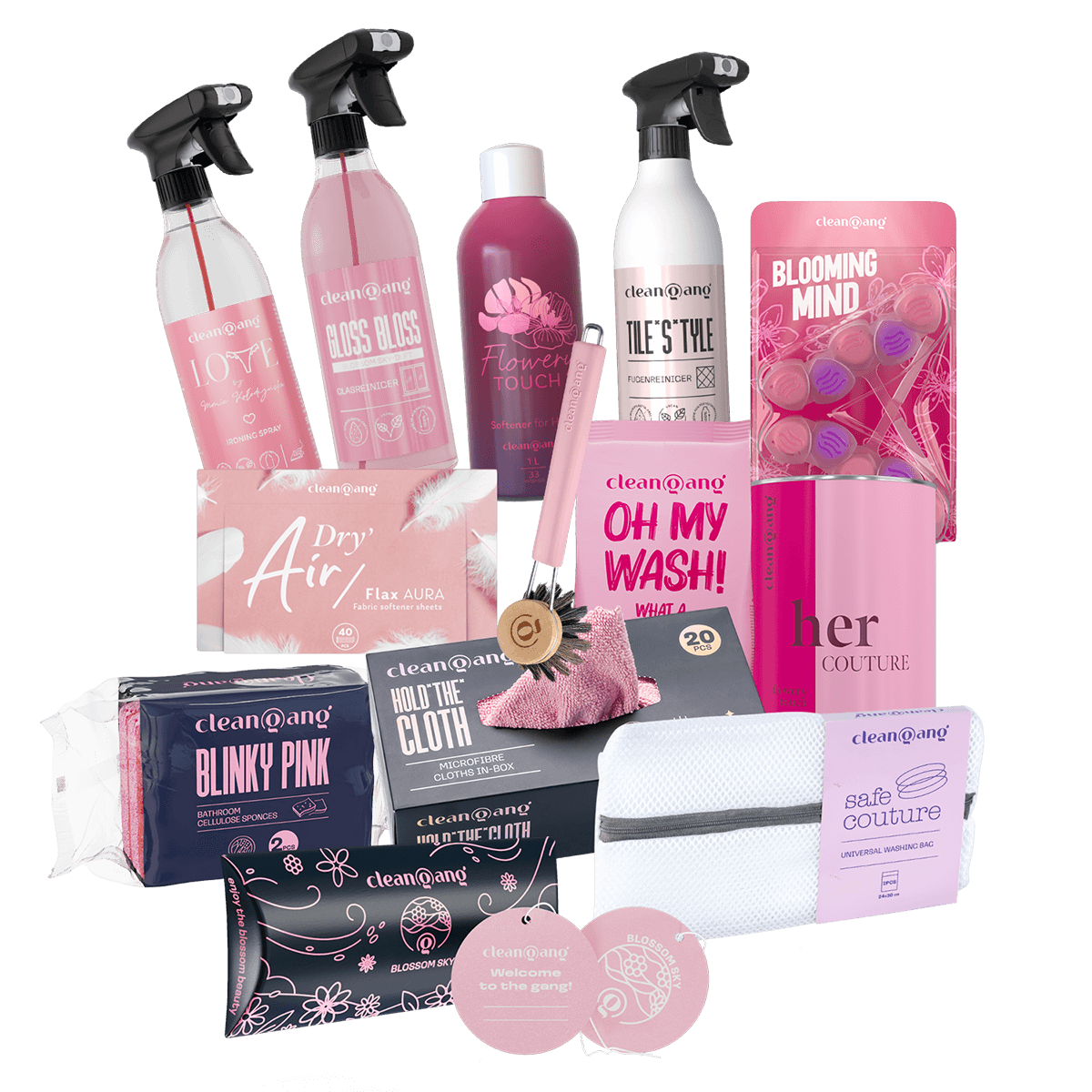 XXL Pinkes Reinigungsset