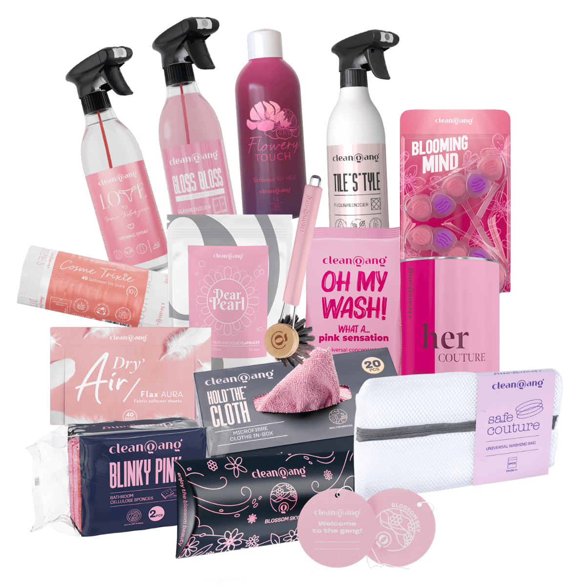 XXL Pinkes Reinigungsset