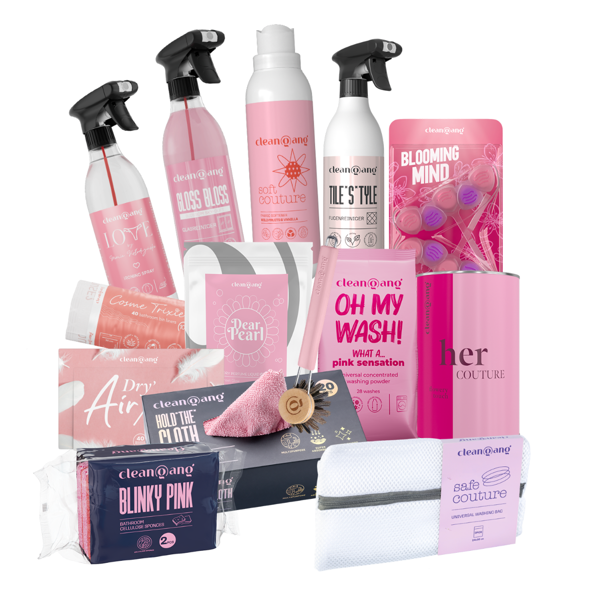 XXL Pinkes Reinigungsset