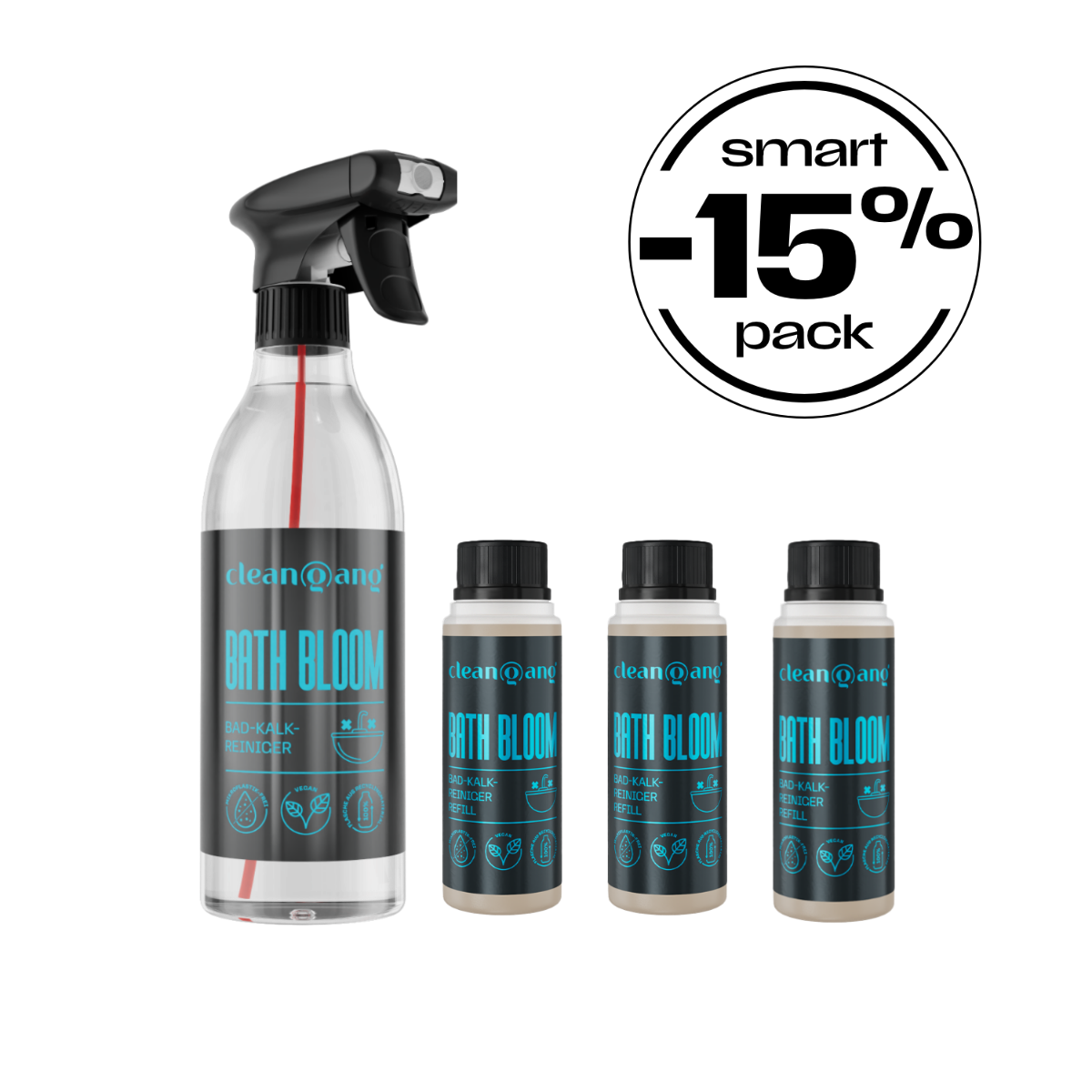 Smart Pack BATH BLOOM – Bad-Kalk-Reiniger & Refill-Konzentrate