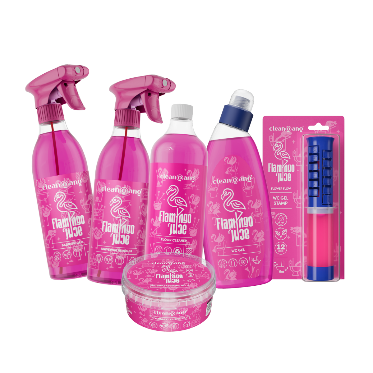 Pinkes Reinigungsset Flamingo XL