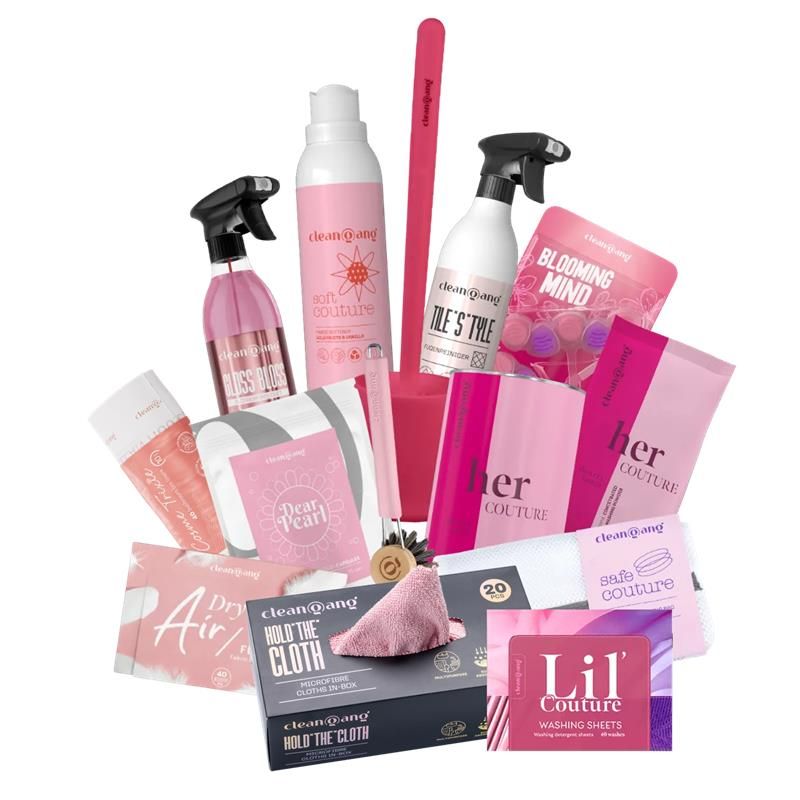 XXL Pinkes Reinigungsset