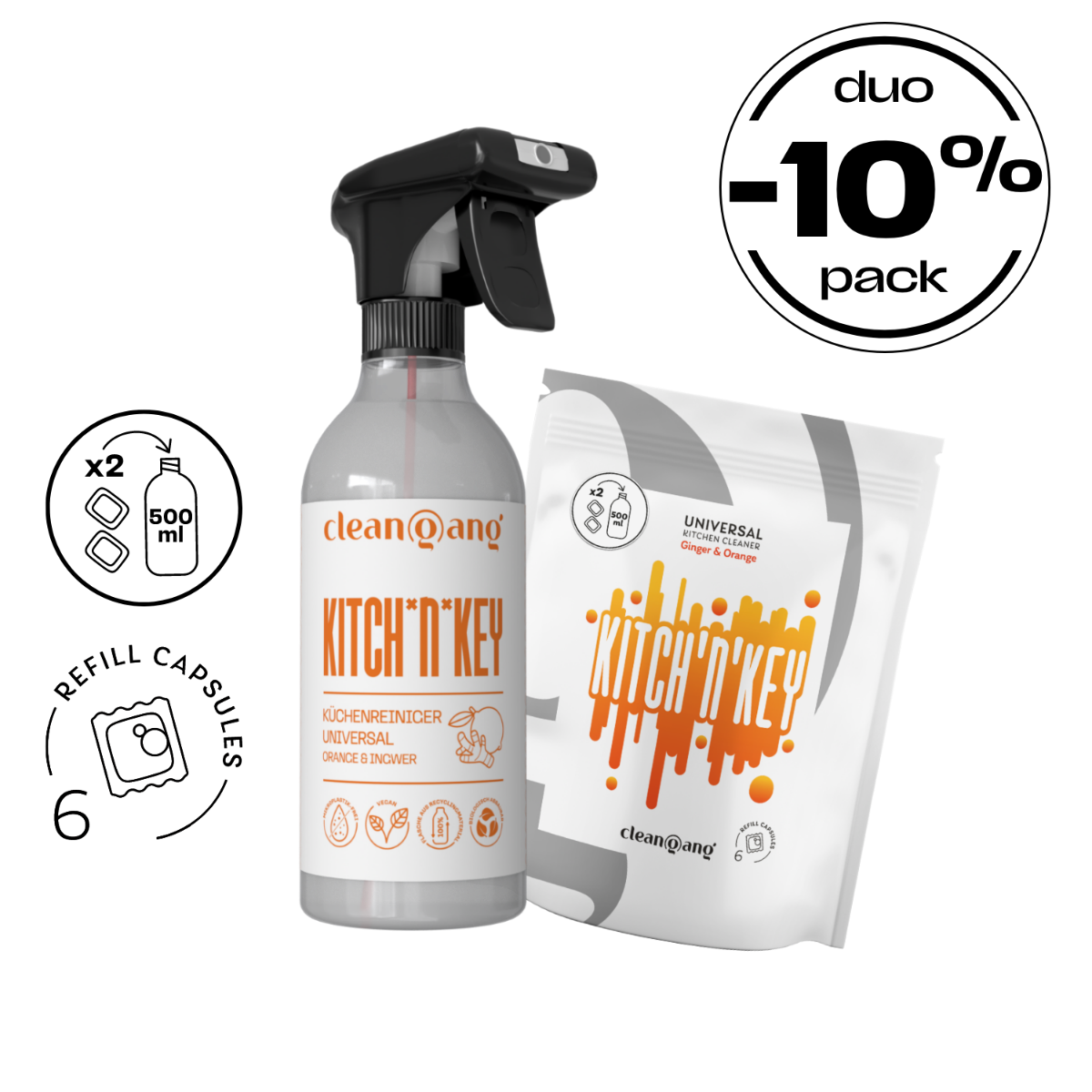 Küchenreiniger Ingwer & Orange Duo Pack